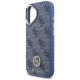 6. Guess 4G Strass Logo & Big Strap Metal Buttons MagSafe Case for iPhone 17 - Blue