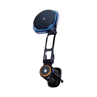 Wozinsky WCT5-6S2Y Car Holder with Qi/MagSafe 15W Wireless Charger and Air Vent Fan - Black