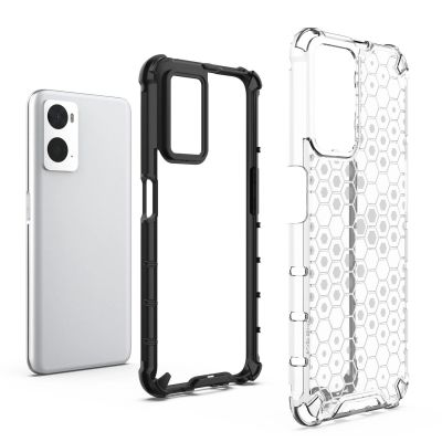4. Honeycomb case armored cover with gel frame Oppo A76 / Oppo A36 / Realme 9i transparent