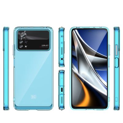 7. Outer Space Case for Xiaomi Poco X4 Pro 5G cover with a flexible frame blue
