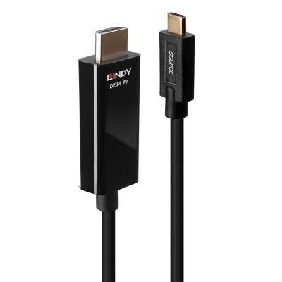 Lindy 43315 Cable Adapter 5m USB Type-C HDMI Type A (Standard) Black