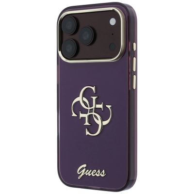 2. Guess IML 4G Script Metal case for iPhone 17 Pro / 18 Pro - burgundy