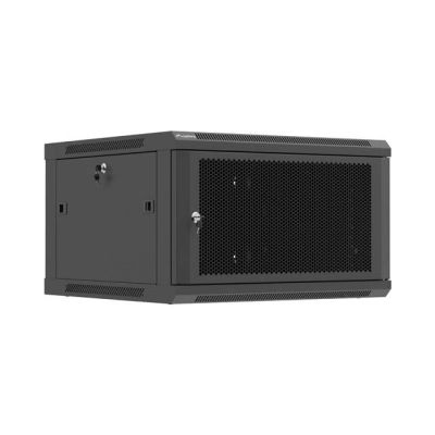 13. Lanberg 19" 6U 600x600 black wall-mounted rack cabinet with perforated doors (flat pack)