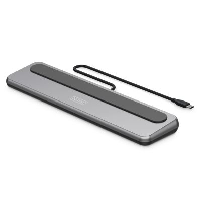 5. 12-port USB-C docking station, max. 8K/30Hz with HDR, HDMI, DP, max. 3 monitors (MST), USB-C 3.2 Gen2, Gigabit Ethernet, SD/Micro SD, Audio, PD 100W
