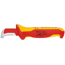 Knipex Kabelmantelmesser 009855 Metallic, Red, Yellow Fixed Blade Knife
