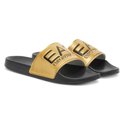 Emporio Armani EA7 Men's Sports Slides Black/Gold - 7X000108-AF15118-MZ097