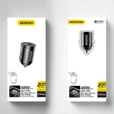 5. Dudao R3MAX 48W QC PD mini car charger - black