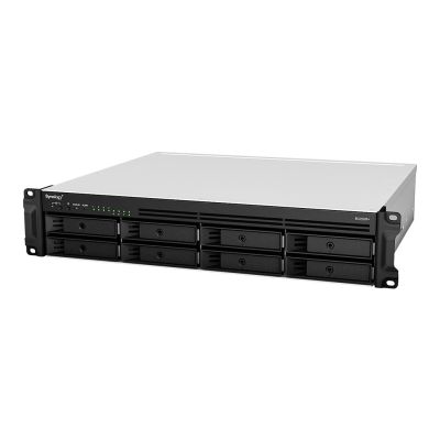 2. NAS Synology RS1221RP+; 2U RACK; 8x (3.5" SATA HDD/2.5" SATA HDD); AMD Ryzen V1500B; 4 GB DDR4 ECC SODIMM, 4x 1GbE RJ-45