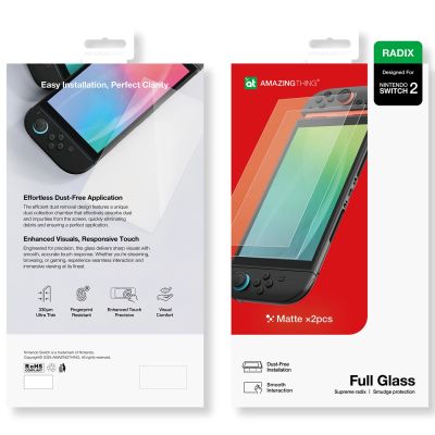 4. AmazingThing Radix Matte Glass for Nintendo Switch 2 (2 pcs.)