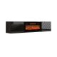 5. TV cabinet LUXE 182.6x34.5x37.5 black/gloss black + black fireplace
