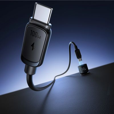 8. Joyroom JR-CCN07 145W Car Charger 2xUSB-C USB-A + 100W USB-C Cable - Dark Gray