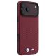 4. BMW M Carbon Metal Logo MagSafe Case for iPhone 17 Pro / 18 Pro - Burgundy