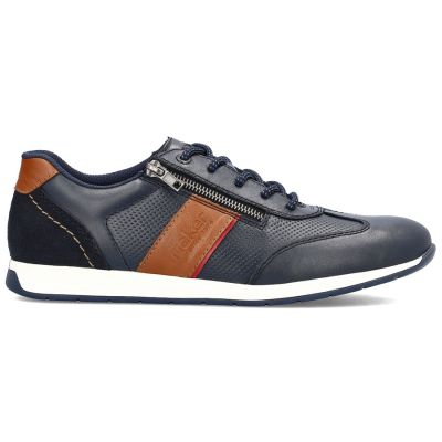 4. Comfortable men's leather shoes, navy blue, Rieker 11927-14
