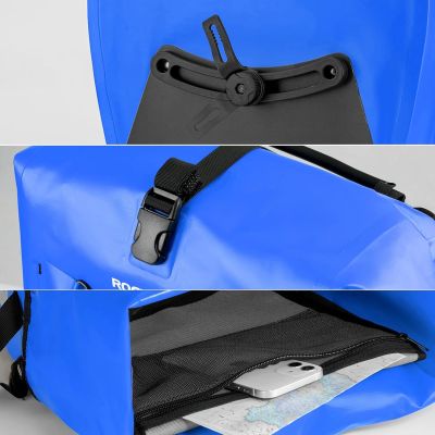 4. Rockbros 30140022004 Waterproof Bicycle Bag 25-32L - Blue