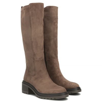 4. Women’s Taupe Suede Block-Heel Boots Filippo DKZ8310
