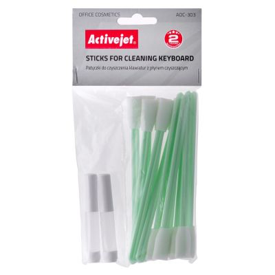 2. Activejet AOC-303 Cotton keyboard cleaning sticks, 12 pieces per pack.