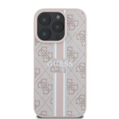 3. Guess 4G Printed Stripes MagSafe iPhone 16 Pro Case - Pink
