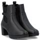 4. Women's leather ankle boots with heels, insulated, black, Rieker 77651-00
