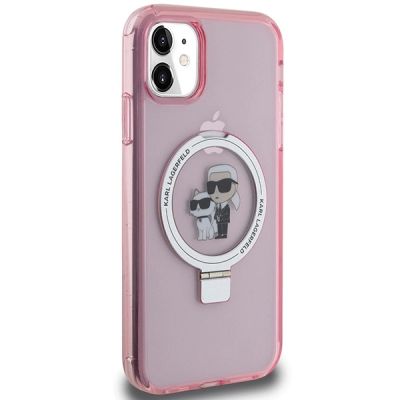 4. Karl Lagerfeld Ring Stand Karl&Choupette MagSafe case for iPhone 11 / Xr - pink