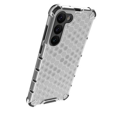 15. Honeycomb case for Samsung Galaxy S23+ armored hybrid cover transparent