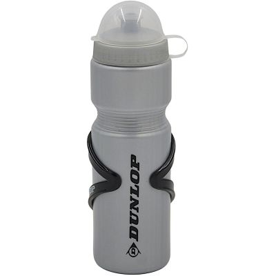 28. DUNLOP 750ML BIKE BOTTLE WITH CAGE SILVER