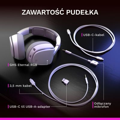 11. Glorious Gaming Glorious GHS Eternal RGB – RGB Stereo Gaming Headphones for PC, PS5, PS4, Switch – Custom-Tuned Drivers, Detachable Microphone, USB-C – Durable, 24/7 Comfort – White