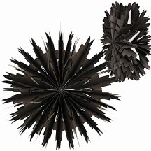SNOWFLAKE HANGING PAPER DECORATION Ø 50 CM MICA – BLACK