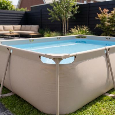 5. VIRTUFIT RECTANGULAR SWIMMING POOL 300 x 210 CM WITH FILTER PUMP BEIGE