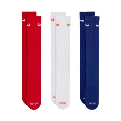 4. Nike Everyday Plus Cushioned Socks 3 Pairs Red, White, Navy SX6888 996