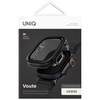 5. Uniq Voute Tempered Glass Case for Apple Watch Ultra 49mm - Black