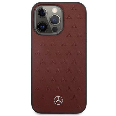 3. Mercedes MEHCP13LPSQRE iPhone 13 Pro / 13 6,1" czerwony/red hardcase Leather Stars Pattern