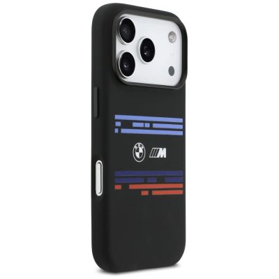 4. BMW M Silicon Horizontal Line MagSafe Case for iPhone 17 Pro - Black
