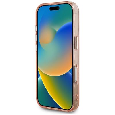 5. Guess IML Metal Glitter 4G Circle Triangle MagSafe Case for iPhone 16 Pro - Pink