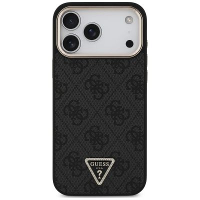 3. Guess 4G Triangle Logo MagSafe Case for iPhone 18 Pro Max / 17 Pro Max, black – gold