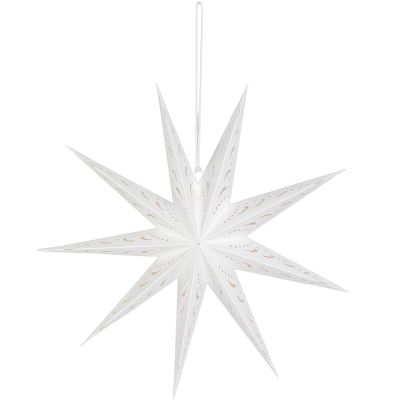 2. PAPER DECORATION STAR 45CM 9 ARMS WHITE