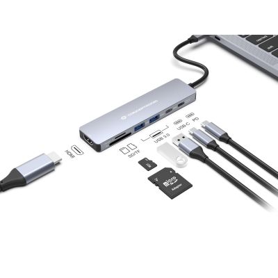 3. Conceptronic DONN28G Docking Station Wired USB 3.2 Gen 1 (3.1 Gen 1) Type-C Gray