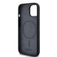 7. DKNY Liquid Silicone White Printed Logo MagSafe Case for iPhone 15 / 14 / 13 - Black