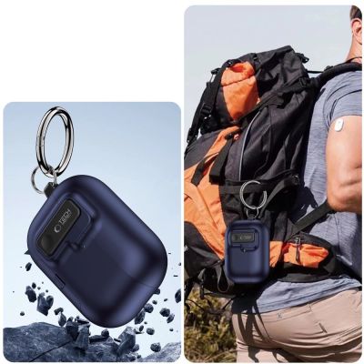 10. Tech-Protect Slim Hook Case for AirPods Pro 3 - Navy Blue