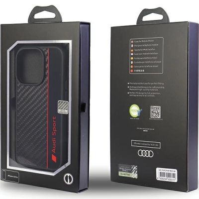 6. Audi Carbon Fiber Stripe iPhone 14 Pro 6.1" black/black hardcase AUS-TPUPCIP14P-R8/D1-BK