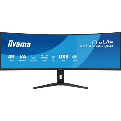 iiyama ProLite XCB4994DQSU-B1 computer monitor 124.5 cm (49") 5120 x 1440 px Dual QHD LCD Black