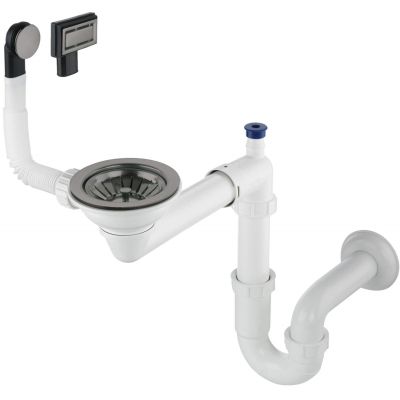 Siphon for a single-bowl granite sink - Space-Saver