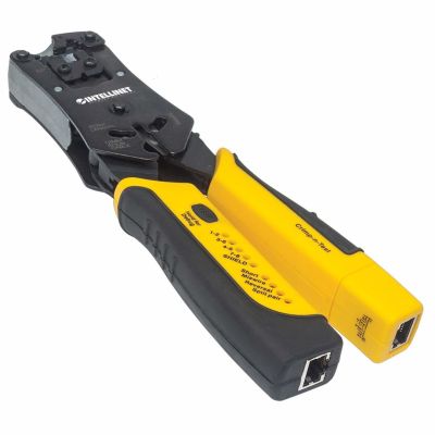 9. INTELLINET RJ45/RJ11/RJ12/RJ22 PLUG CRIMPING TOOL WITH CABLE TESTER 780124