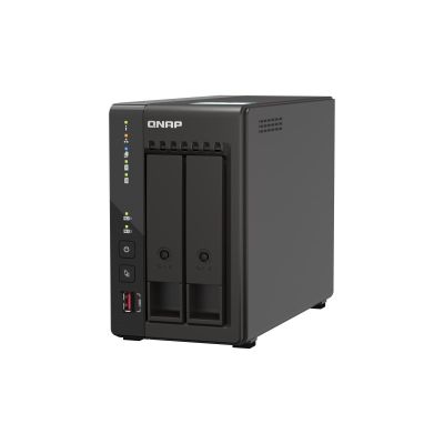 3. Qnap TS-253E-8G, Tower, 2 x 2.5"/3.5" SATA, Intel Celeron J6412 4C/4T, 8 GB DDR4 onboard not expandable, 2 x 2.5GbE, External adapter (PSU)