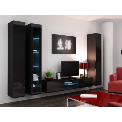 8. VIGO glass display cabinet '180' 180/40/30 black/black polished