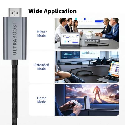 6. Tech-Protect UltraBoost USB-C HDMI 2.1 60HZ Video Cable 300 cm - Gray