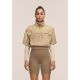 3. CASALL Women's Active Short Sleeve Track Jacket, Sand Color