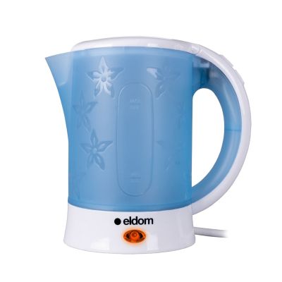 2. ELDOM C190 LINO 0.6 L 550W BLUE TOURIST KETTLE + TWO CUPS, TWO SPOONS