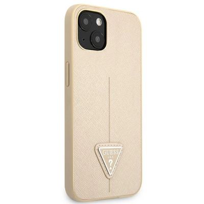 4. Guess GUHCP13SPSATLE iPhone 13 mini 5,4 "beige / beige hardcase SaffianoTriangle Logo