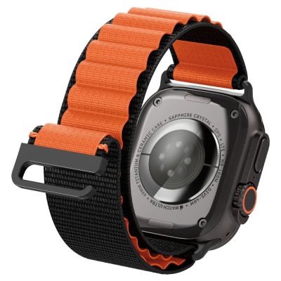 10. Spigen WBF1 Strap for Apple Watch 44 / 45 / 46 / 49 mm - Black and Orange