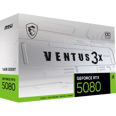 10. MSI GeForce RTX 5080 16GB VENTUS 3X OC WHITE GDDR7 Graphics Card